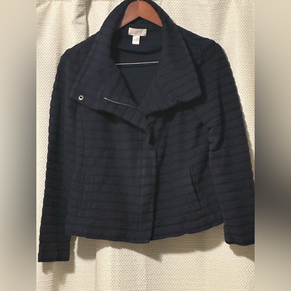 LOFT Navy Blue zipper sweater